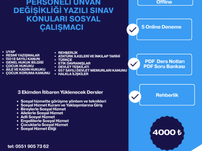 Adalet Bakanlığı Personeli Sosyal Çalışmacı Sınavı Kursu